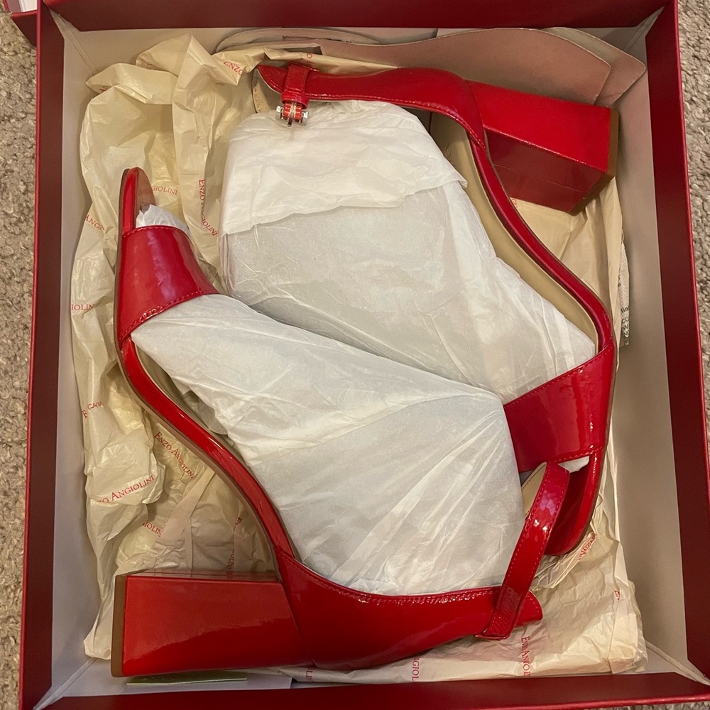 Enzo Angiolini Red Wedge Heels
